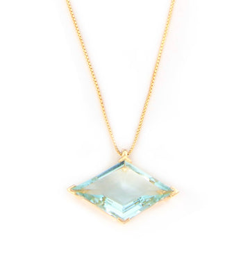 Aquamarine Diamond Contour Necklace