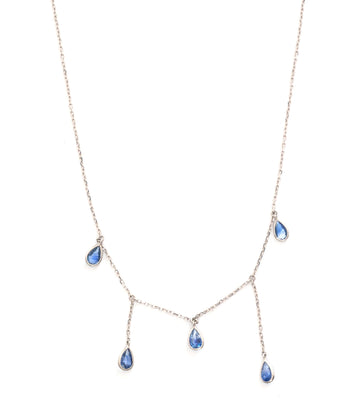 Ceylon Sapphire Raindrops Necklace