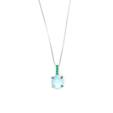 Aquamarine & Emerald globe necklace