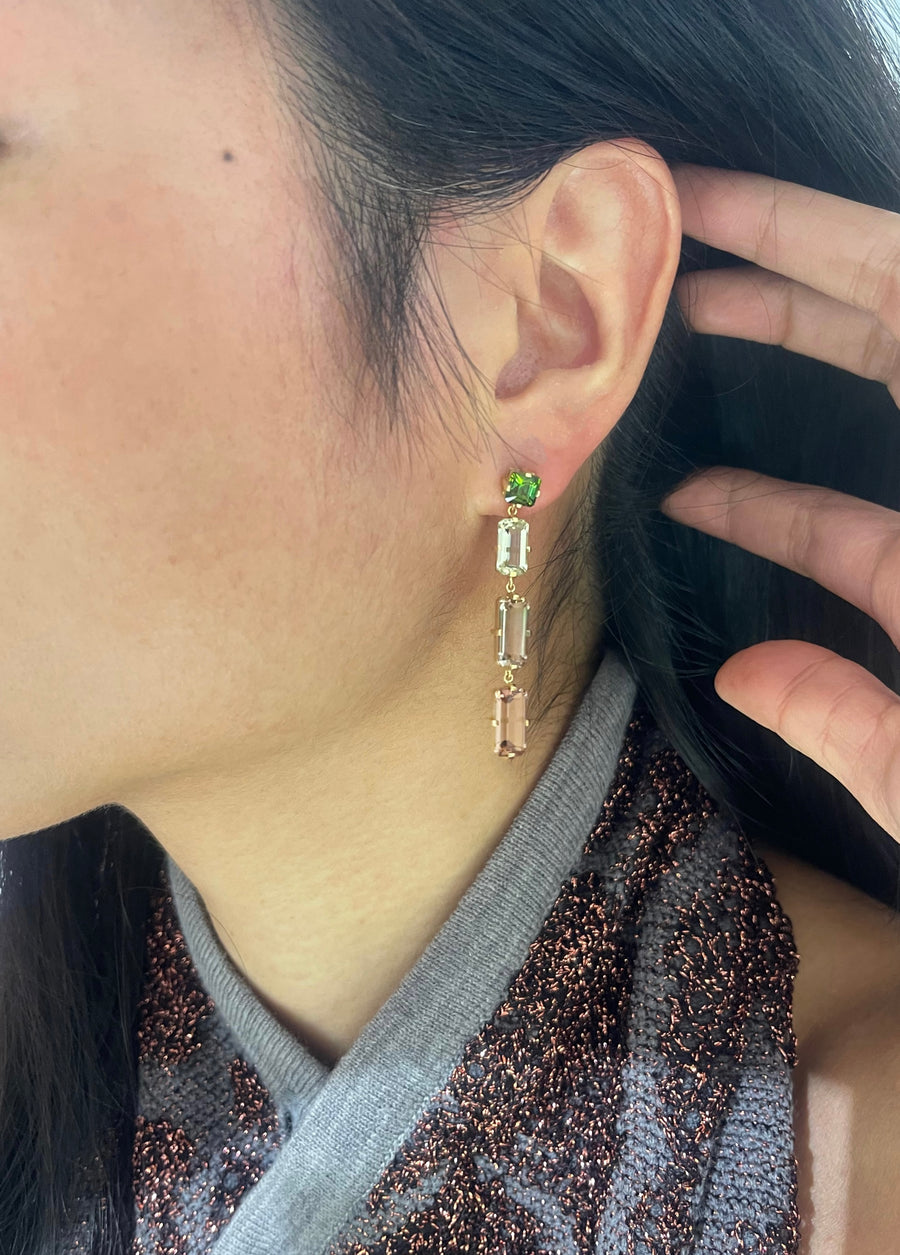 Tourmaline cascade earrings
