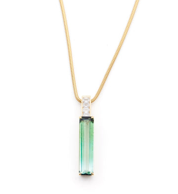 Tourmaline & diamond jumbo deco pendant necklace