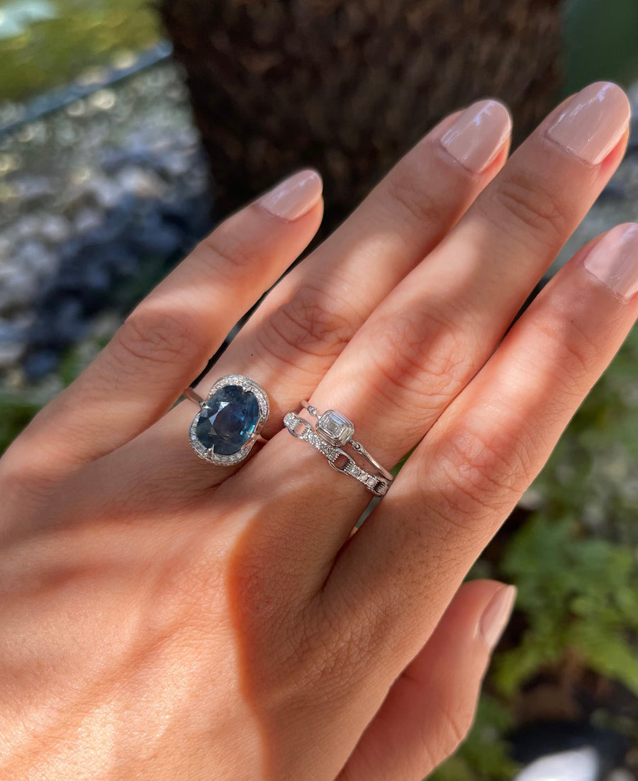 Siam Sapphire & Diamond Aurora Ring