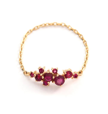 Ruby cluster chain ring