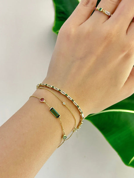 Green Tourmaline Candy Bracelet