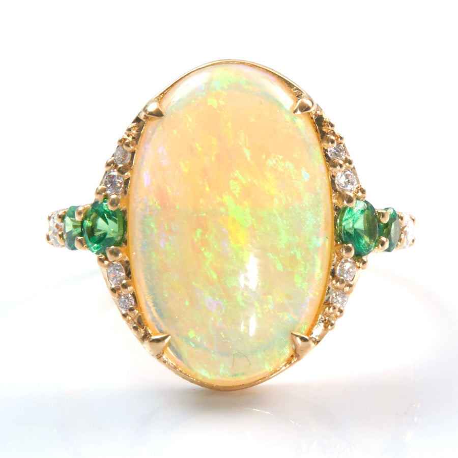 Opal &Tsavorite Gaia Ring