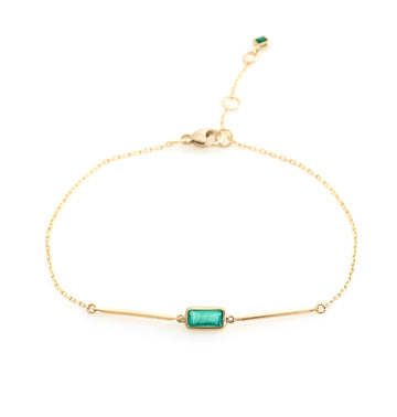 Emerald Baguette Bar Bracelet