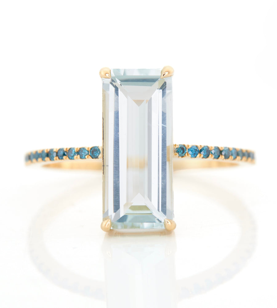 Aquamarine & Blue Diamond Oceans Ring