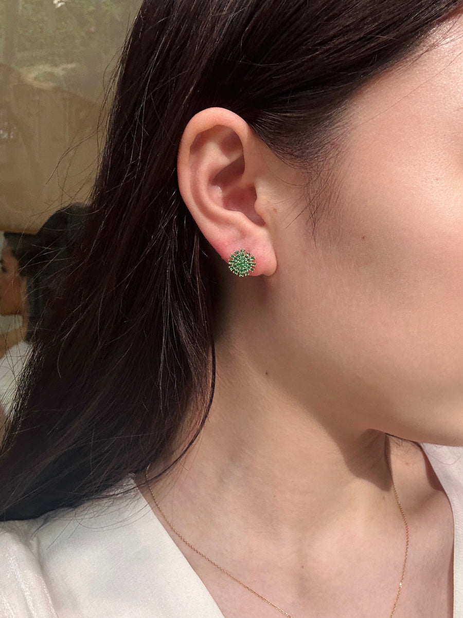 Emerald Flower Earrings