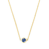 Gemstone Petite Button Necklace 18K gold handmade fine jewelry