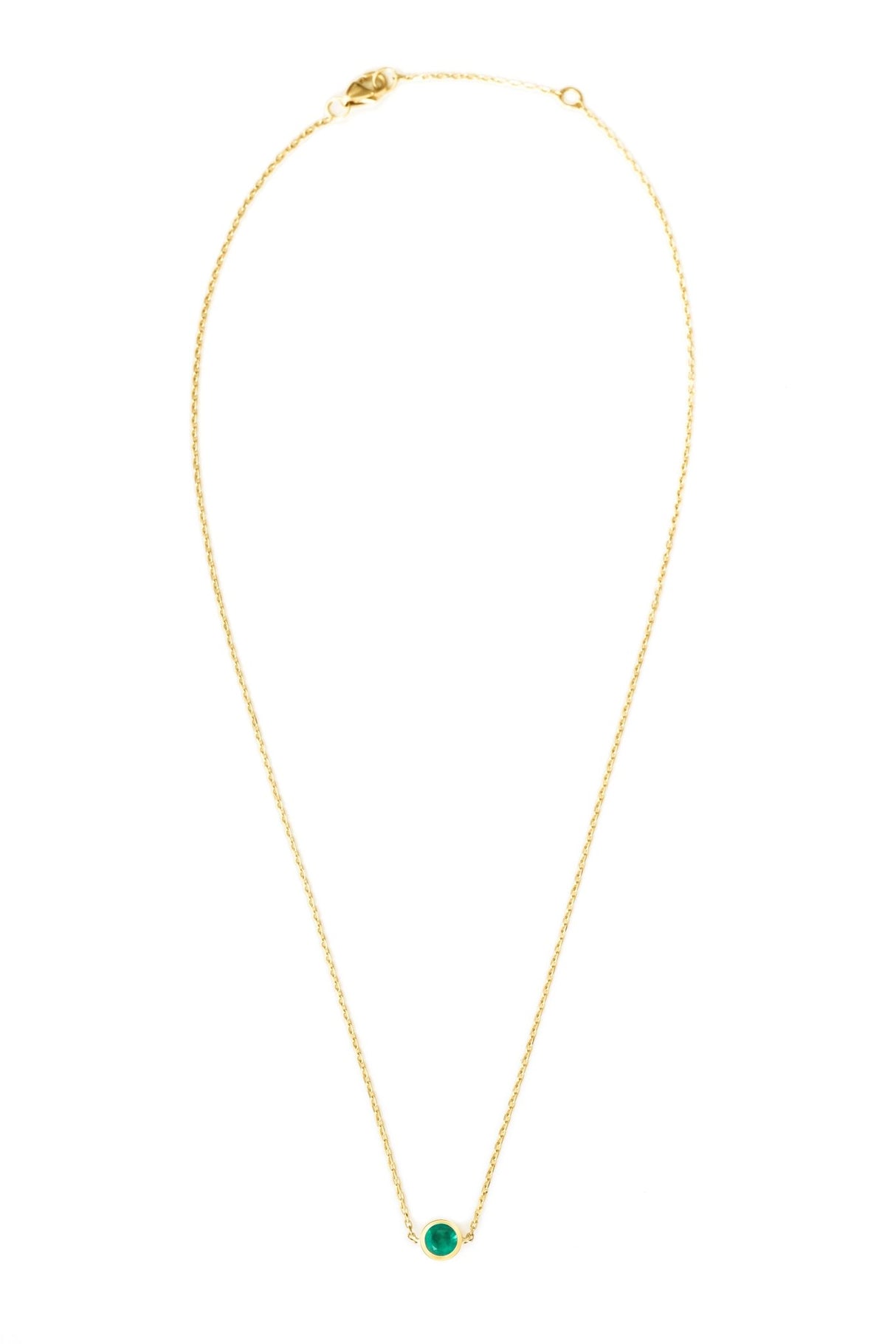 Gemstone Petite Button Necklace