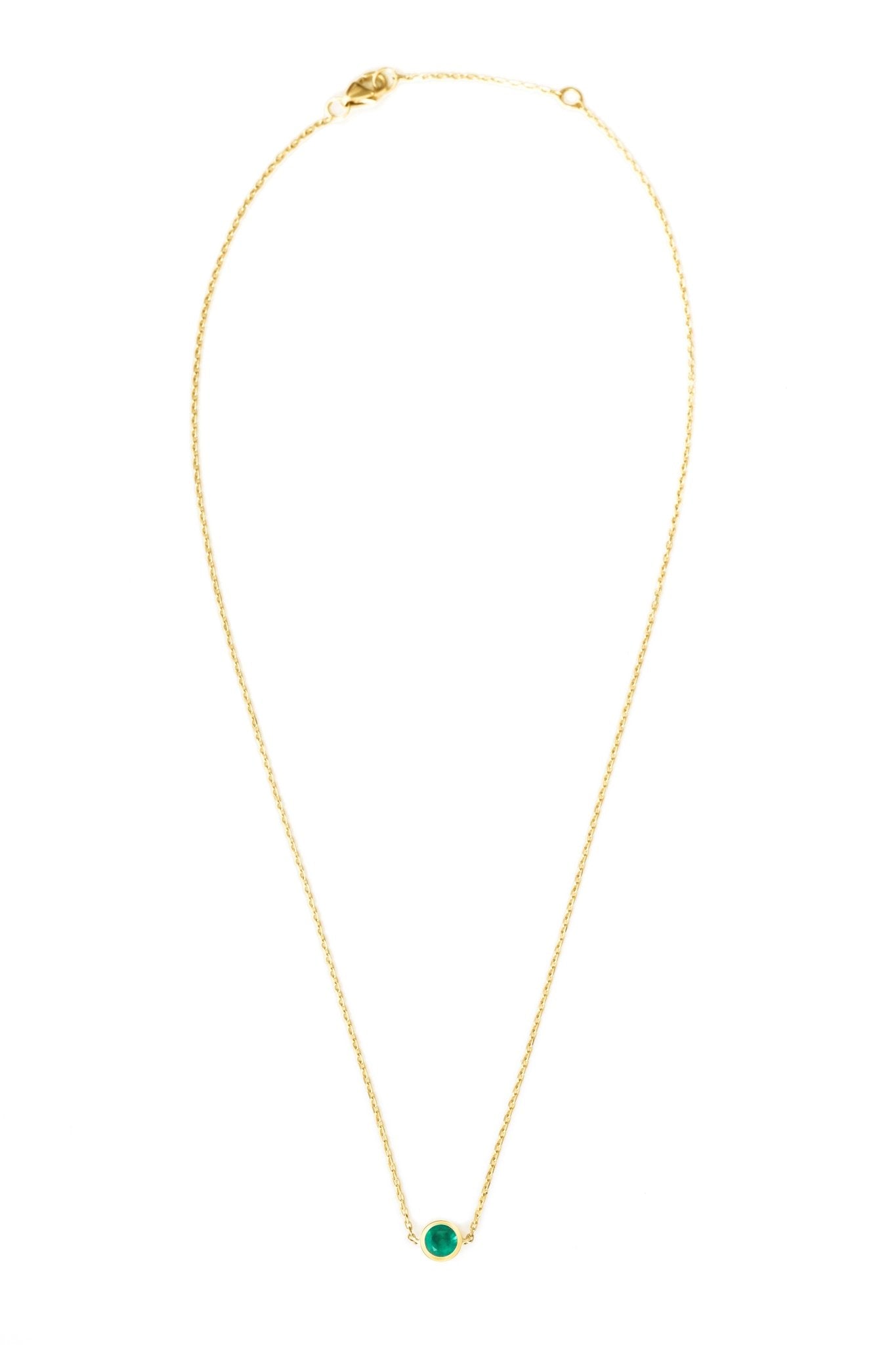 Gemstone Petite Button Necklace