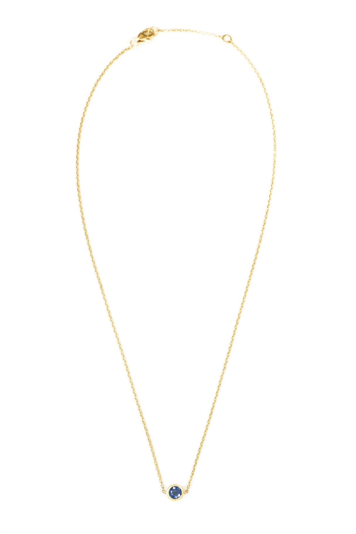Gemstone Petite Button Necklace