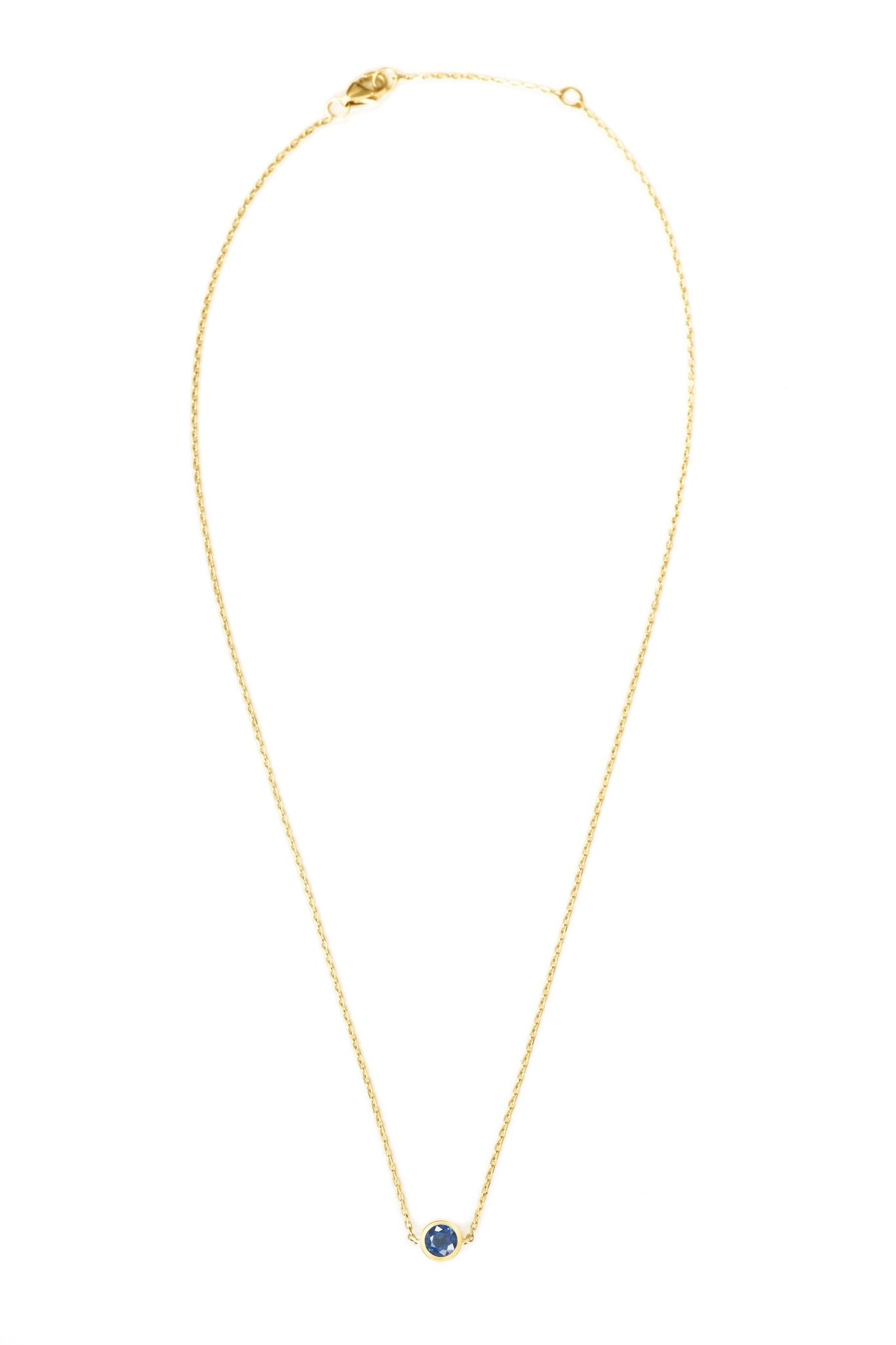 Gemstone Petite Button Necklace