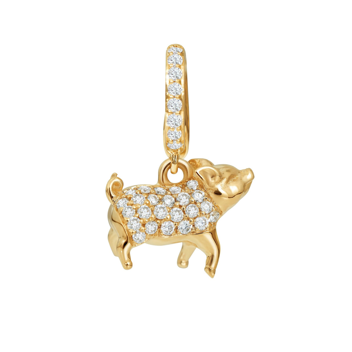 Gold and diamond Chinese zodiac pig pendant 