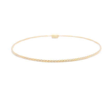 Gold Twist Bangle 18k gold stackable design
