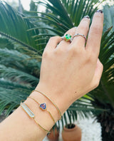 Gold Twist Bangle 18k gold stackable design on model