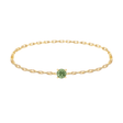 Green Diamond Chain Ring 14k gold Stackable ring
