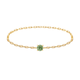 Green Diamond Chain Ring 14k gold Stackable ring