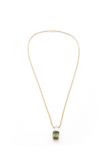 Green Ombre Tourmaline & Diamond Bar Pendant Necklace 18k handmade fine jewelry 2