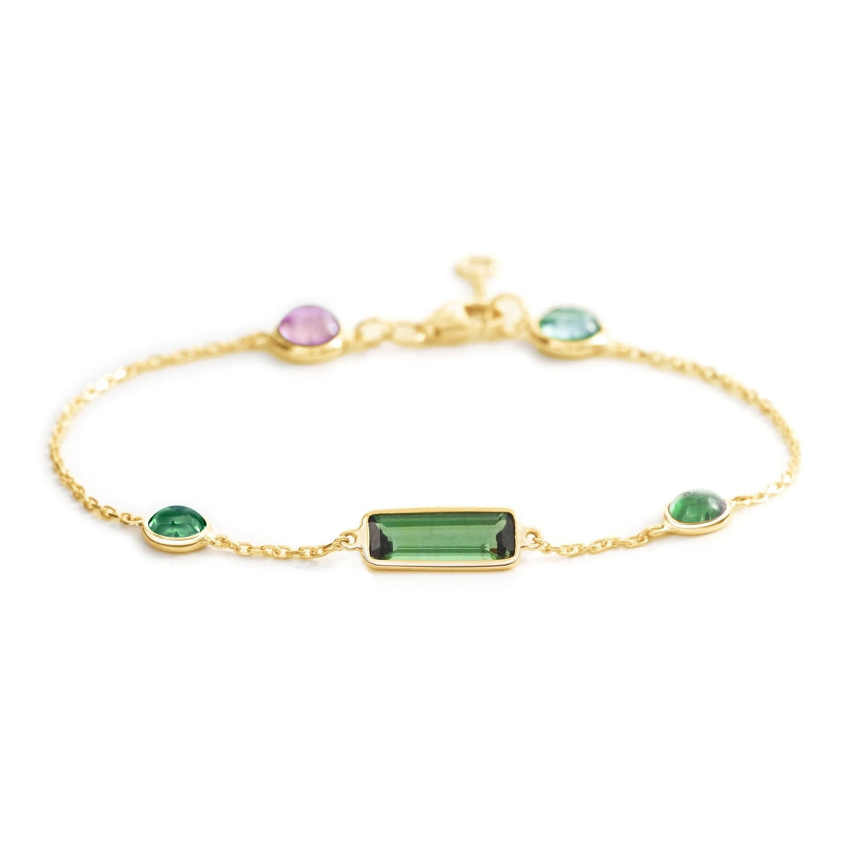Green & Pink Tourmaline Candy Bracelet