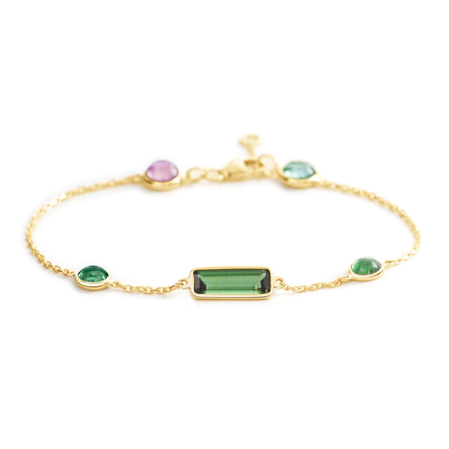 Green & Pink Tourmaline Candy Bracelet