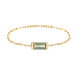 Green Sapphire Baguette Chain Ring 14k gold Stackable ring