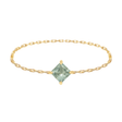 Green Sapphire Chain Ring 14k gold Stackable ring