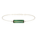 Green Tourmaline Bar Platinum Bangle