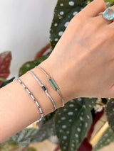 Green Tourmaline Bangle ( PT900) Stackable design on model 2
