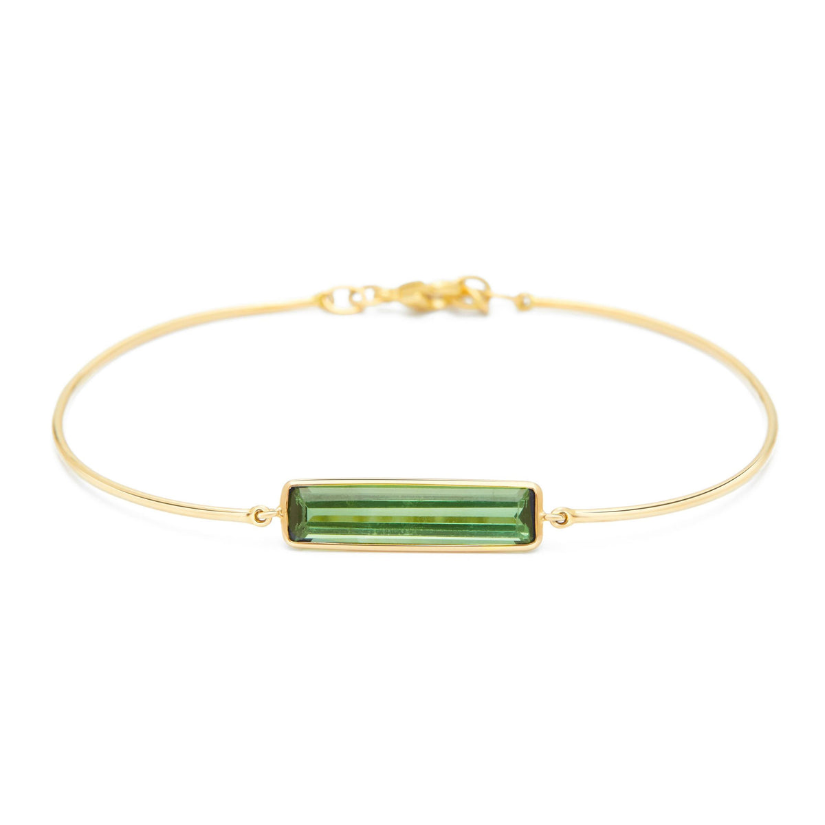 Green Tourmaline Bar Bangle