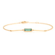 Green Tourmaline Bar Bracelet 18k gold stackable design