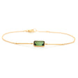Green Tourmaline Bar Bracelet 18k gold stackable design 2