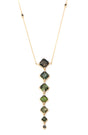 Green Tourmaline & Black Diamond Cascade Necklace 18k handmade fine jewelry