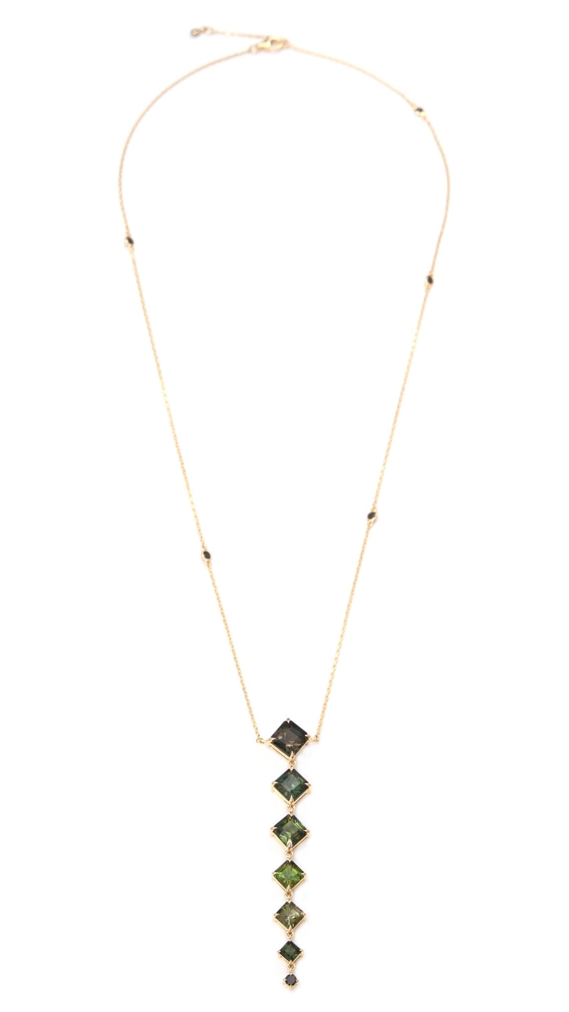 Green Tourmaline & Black Diamond Cascade Necklace – YI COLLECTION