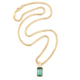 Green Tourmaline & Diamond Bar Necklace 18k handmade fine jewelry 2