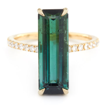 Green Tourmaline & Diamond Supreme Deco Ring