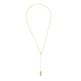 Green Tourmaline Lariat Bar Necklace 18k handmade fine jewelry 3