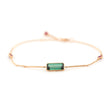 Green Tourmaline & Ruby Bar Bracelet 18k gold stackable design