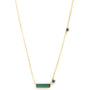 Green Tourmaline & Sapphire Bar Necklace 18k handmade fine jewelry