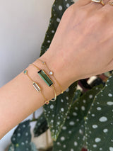 Green_Tourmaline_Supreme_Bar_Bangle18K_Stackable_Design on model