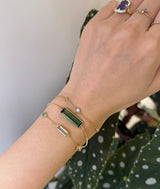 Green_Tourmaline_Supreme_Bar_Bangle18K_Stackable_Design on model