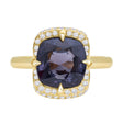 Grey Spinel Aurora Ring 18k gold engagement ring 