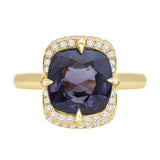 Grey Spinel Aurora Ring 18k gold engagement ring 