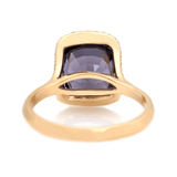 Grey Spinel Aurora Ring 18k gold engagement ring back view