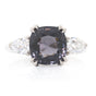 Grey Spinel & Diamond Forever Love Ring 18k gold engagement ring 