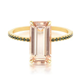 Morganite & Green Diamond Ring