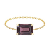 Handmade tourmaline Chain ring 18K Stackable ring 2
