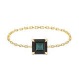 Handmade tourmaline Chain ring 18K Stackable ring 3
