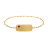 ID ruby Chain Ring 14k gold Stackable ring 