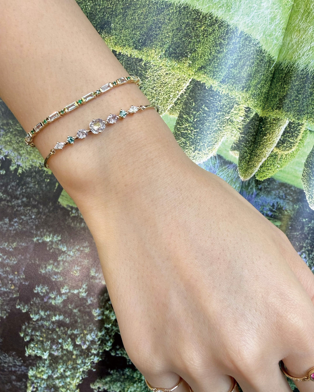 Lilac Spinel & Lagoon Tourmaline Compass Bangle